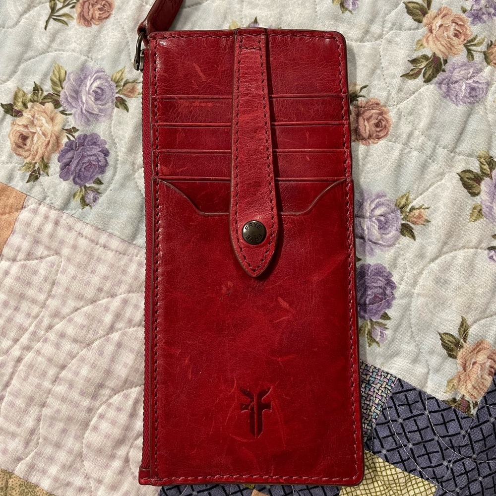 Authentic red Frye wallet